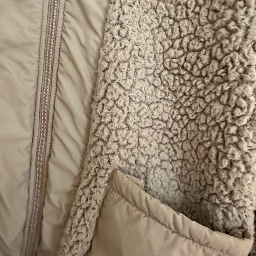 🦉 Sherpa Quilted Zip Jacket Neutral Tan | Fall Winter - Picture 5 of 5